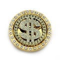 Makroaufnahme von Dollar-Handyzubehör mit luxuriösem Gold-Finish und funkelnden Kristallen - Zweifarbig (Klebestil) - 6.2cm
