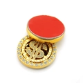 Rotating gold dollar sign car ornament with rhinestones and adhesive base sticker - Adhesive Type / 4.5CM / Gold