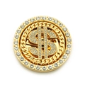 Accessorio rotante per telefono con segno del dollaro dorato e strass di lusso - Oro (Modello adesivo) - 6.2cm