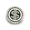 Ciondolo segno dollaro argento con cristalli pavé per decorazione cover cellulare - Argento-4.5cm / Argento-4.5cm