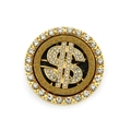 Dettaglio accessorio per telefono a forma di dollaro dorato con cristalli rotanti - Base Oro-Anello Oro-4.5cm / Base Oro-Anello Oro-4.5cm