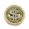 Gold dollar sign spinning phone accessory with embedded rhinestones and chain pattern - Two Colors