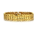 Bold hip-hop chunky gold bracelet featuring tiered scale texture and star patterns - Gold
