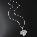 Zilveren ketting met Ronaldo nummer 7 jersey hanger en sprankelende strass-steentjes - Zilver