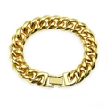 Massives goldenes Panzerarmband im Hip-Hop-Stil mit sicherem Klappverschluss für Herren - Gold