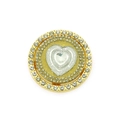 Accessoire rotatif en forme de cœur avec strass et finition dorée sur fond blanc - Or-5.1cm
