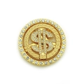 Rotating gold dollar sign DIY phone case accessory with sparkling crystal rhinestones - Gold (Standing) - 5.1cm