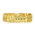 Bracciale da uomo hip hop a maglie a cuore dorate con motivi a trama e chiusura a scatto - Oro