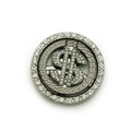 Gunmetal spinning dollar sign phone accessory with inlaid crystals and wheat patterns - Gun Black (Standing) - 5.1cm