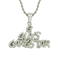 Dettaglio del ciondolo hip-hop GUYS GANGSTAR argento ghiacciato con catena a corda - Catena a fune / Argento