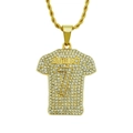 Gros plan du pendentif maillot numéro 7 glacé avec texte baddest sur chaîne dorée - Grand (0.3*75cm) / Doré