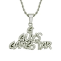 Silver iced-out GUYS GANGSTAR letter pendant with a matching hip hop rope chain - Twist Chain / Silver