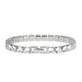 Klassisches Tennisarmband in Silber mit Zirkonia-Inlay und sicherem Faltverschluss - Silber