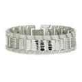 Punk Silberkettenarmband für Herren mit industriell strukturierten Gliedern - Silber