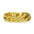 Men's hip hop thick geometric chain bracelet in polished gold finish and industrial style - Gold