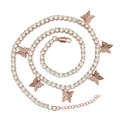 Collana tennis a farfalla in oro rosa con zirconi micro-pave in forma a spirale - Oro Rosa-16inch