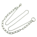 Zweilagige Hip-Hop Metall-Hosenkette mit Karabinerverschluss und Kugelketten-Design in Silber - Silber (Mehrlagig)