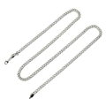 Collana a catena barbazzale minimalista da 5mm color argento con chiusura a moschettone - Argento