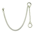 Catena da uomo punk per pantaloni in argento con ciondoli a forma di manette dettagliate - Argento (Strato Singolo)