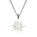 Collana hip hop da uomo con pendente a sole irregolare e catena a fune in acciaio lucido - Catena Cubana 0.3*60cm / Argento (Sole)