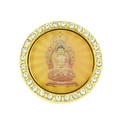 Dettaglio di ciondolo buddista dorato con strass brillanti e design rotante del Buddha - Stile 1 (YJ10-5870)