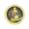 Dettaglio di un accessorio per amuleto buddista rotante dorato con strass incastonati - Stile 4 (YJ10-5870)