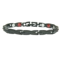 Minimalist dragon pattern couple bracelet in black metal with fish scale texture - Black
