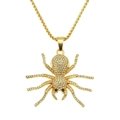 Collana con ciondolo a ragno hip hop dorata con cristalli pavé scintillanti da uomo - Oro (Ragno) Catena Box