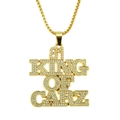 Iced out King of Carz 81 Anhänger Halskette in Gold mit Boxkette für Herren - Gold
