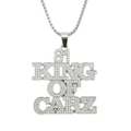Detailaufnahme des 81 King of Carz Hip-Hop-Anhängers mit silbernen Zirkoniasteinen - Silber