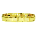 Poliertes goldenes Magnettherapie-Gliederarmband für Paare mit bunten Heilsteinen - Gold