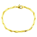 Collana a maglie di bambù dorata lucida con chiusura a moschettone per stile hip-hop - Bracciale da 20cm / Oro