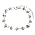 Bracciale a catena stile hip-hop argento minimalista con maglie ovali e chiusura regolabile - 20cm / Bracciale / Argento