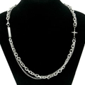Bracciale cubano a strati argento con stelle e croce su espositore in velluto nero - Collana d'Argento