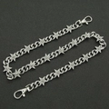 Catena da vita punk hip-hop argento con stelle scintillanti in strass e moschettoni - Argento