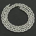Macro shot of silver paved rhinestone anchor link chain necklace with secure snap clasp - Necklace / 18inch / Silver