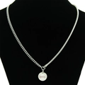 Collana hip hop in acciaio al titanio con catena mista cubana e serpente e ciondolo tondo - Argento (Collana Patchwork)