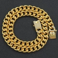 Collana a catena cubana dorata con fibbia in strass ghiacciato stile hip-hop - Collana da 16 Pollici / Oro