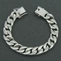 Dettaglio della catena cubana d'argento con fibbia a farfalla con strass scintillanti - Bracciale Argento-8 pollici