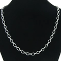 Collana minimalista a catena a O in acciaio inossidabile argento su manichino nero - 18inch / Collana