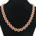Hiphop cubaanse ketting met rode hartvormige strass-steentjes op zwarte mannequin - 18inch / Goud