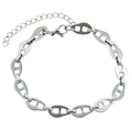 Minimalistische zilveren schakelarmband van gepolijst roestvrij staal met een karabijnsluiting - Staalkleur