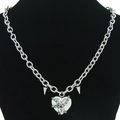 Collana punk con ciondolo a cuore in acciaio inossidabile argento e catena a maglie - Stile Ciondolo a Cuore (YJ10-6263)