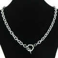 Collier ras du cou en acier titane avec pendentif éclair et boucle hexagonale - Argent (Collier à Fermoir Éclair)