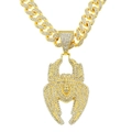 Collana con ciondolo a ragno hip hop con strass scintillanti e catena cubana oro da uomo - Oro (Ragno) - Con Catena Cubana Da 50cm