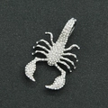 Macro detail of silver scorpion pendant with shimmering crystals on dark texture - Pendant Only (YJ10-6294) / Pendant Only - Silver (Scorpion)