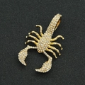 Close-up of a gold-plated scorpion pendant encrusted with glittering white rhinestones - Pendant Only (YJ10-6294) / Pendant Only - Gold (Scorpion)