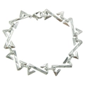 Silver geometric link bracelet with polished zigzag design and secure lobster clasp - Bracelet