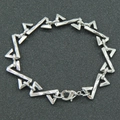 Zilveren geometrische bliksemarmband van titaniumstaal met karabijnsluiting - Zilver (Letter Z)
