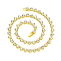 Collana hip hop placcata in oro con pietre di vetro a forma di cuore scintillanti da uomo - Oro